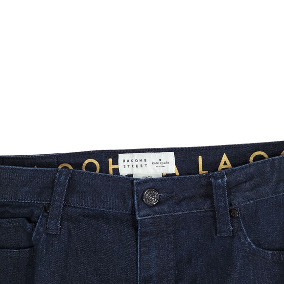 Kate Spade Broome Street Jeans 28 Dark Wash Skinny Leg Cropped Mid Rise Denim - Picture 7 of 9